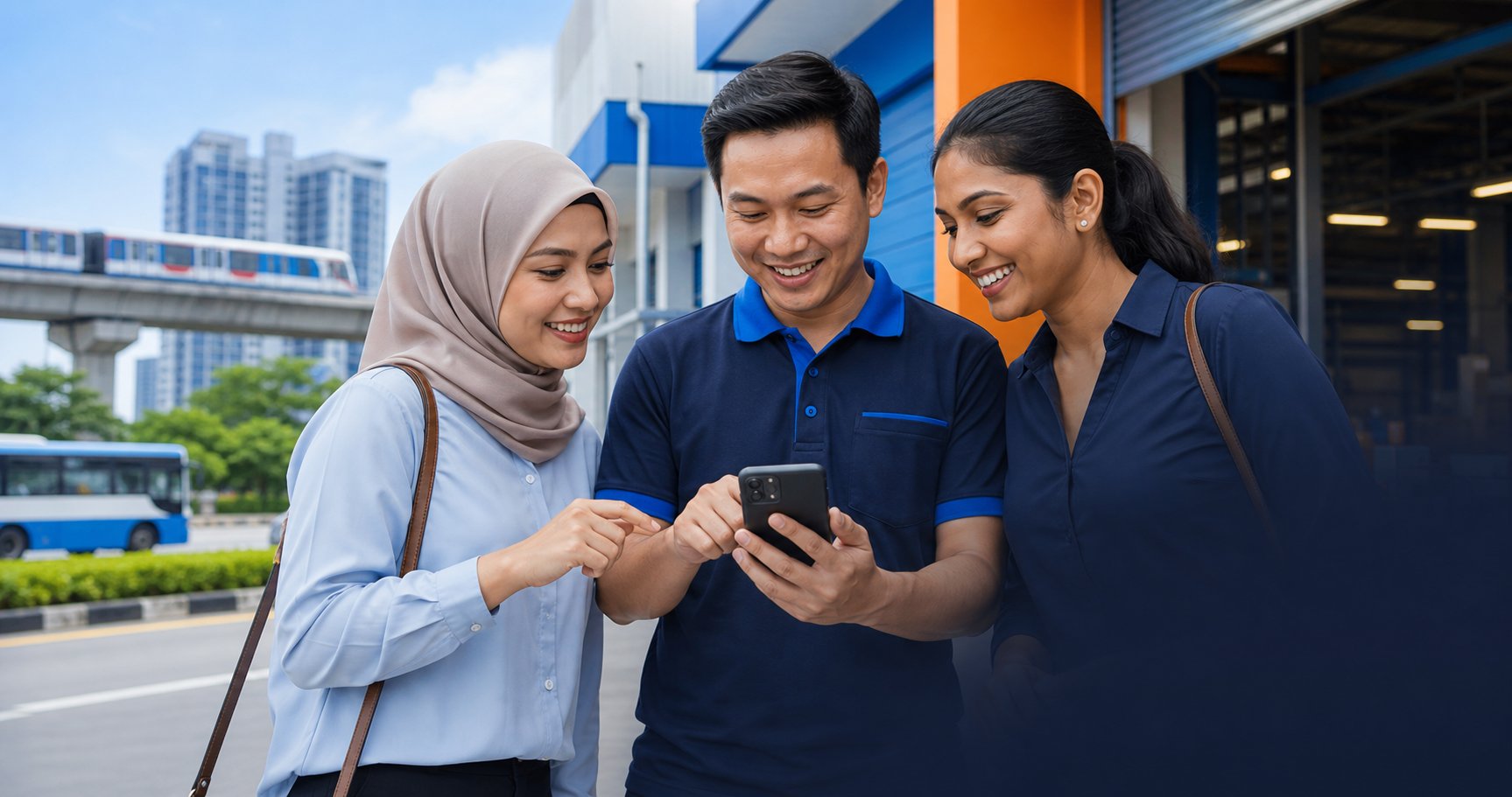 Pekerja tempatan di Subang menyemak anggaran melalui telefon